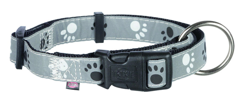 12223 Silver Reflect collar, M-L: 35-55 cm/20 mm, black/silver grey