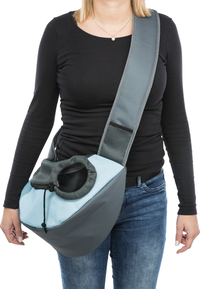 28883 Sling front bag, 50 x 25 x 18 cm, light grey/light blue