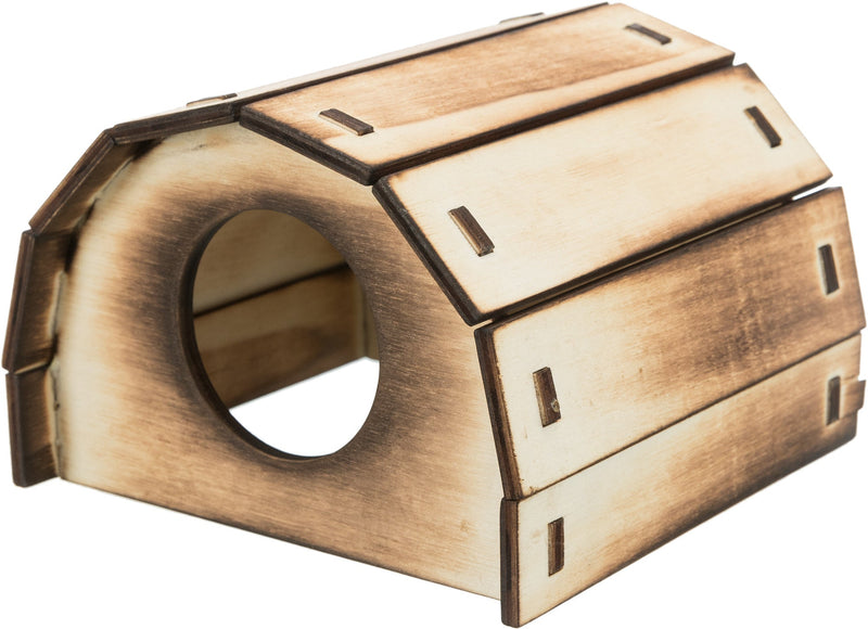 60865 Mikkel wooden house, flamed, 13 x 9 x 12 cm