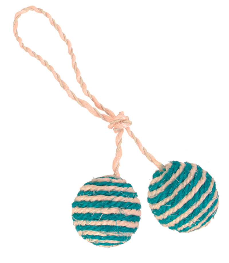 4077 2 balls on a rope, sisal, diam. 4.5 cm