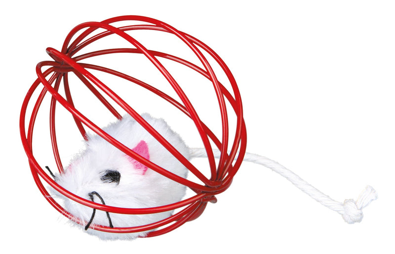 4115 24 plush mice in a wire ball, diam. 6 cm