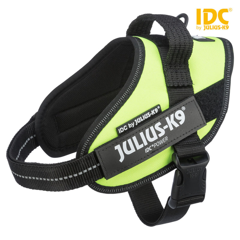 14837 Julius-K9 IDC Powerharness, Mini/M: 49–67 cm/22 mm, neon yellow