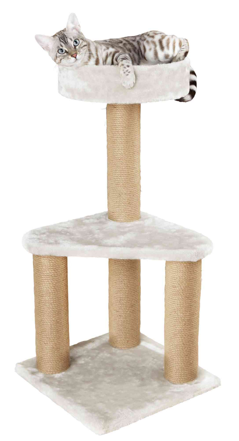 44420 Cat Tree Ivan 39 x 39 x 82 cm, diam. 9 cm, light grey