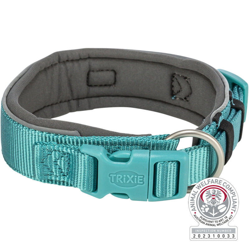 1995528 Premium collar, extra wide, XS-S: 27-35 cm/25 mm, aqua/graphite