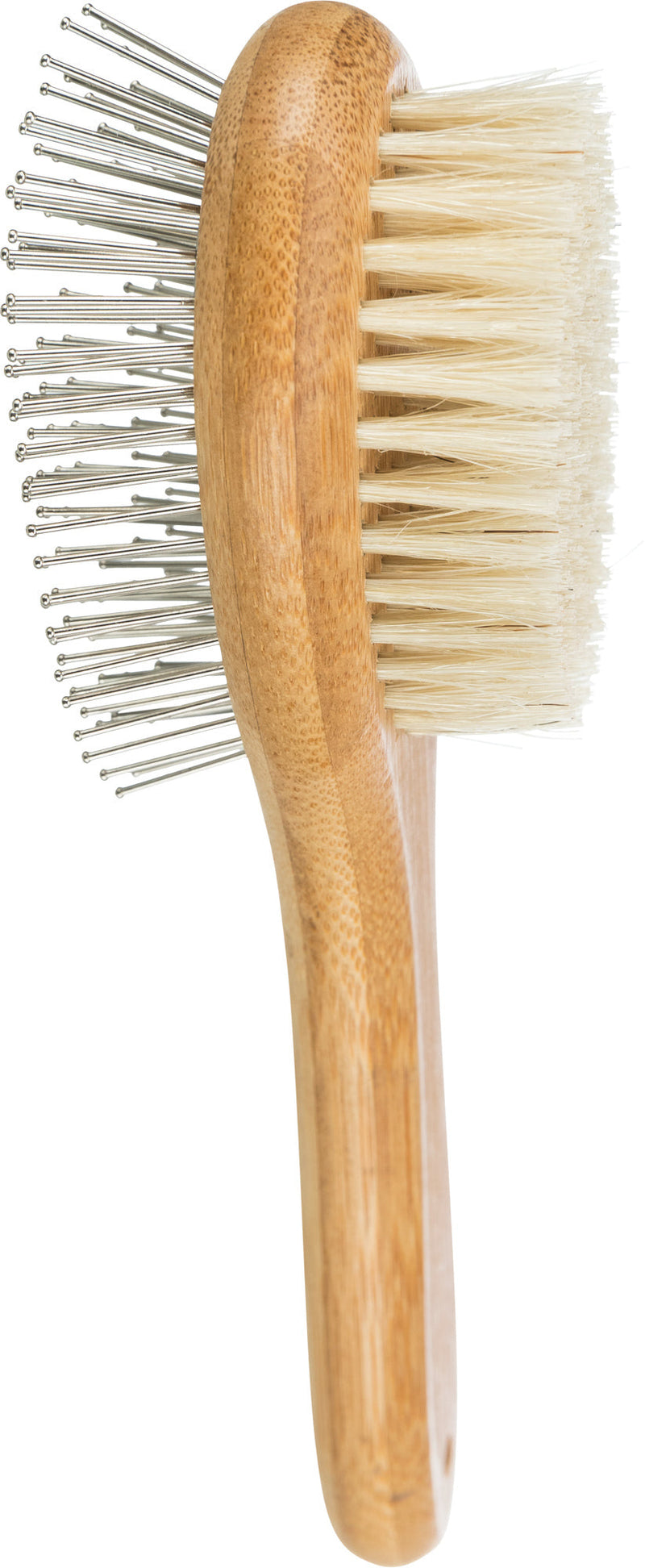 23020 Brush, double-sided, bamboo/natural &wire bristles, 5 - 19 cm