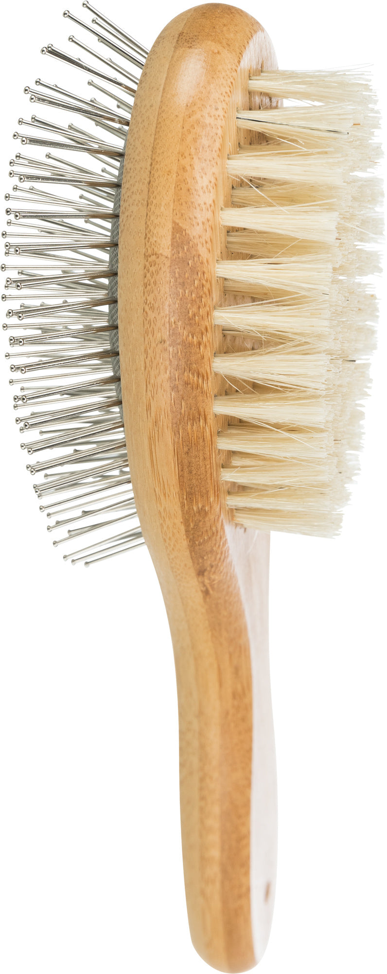 23021 Brush, double-sided, bamboo/natural &wire bristles, 6 x22 cm