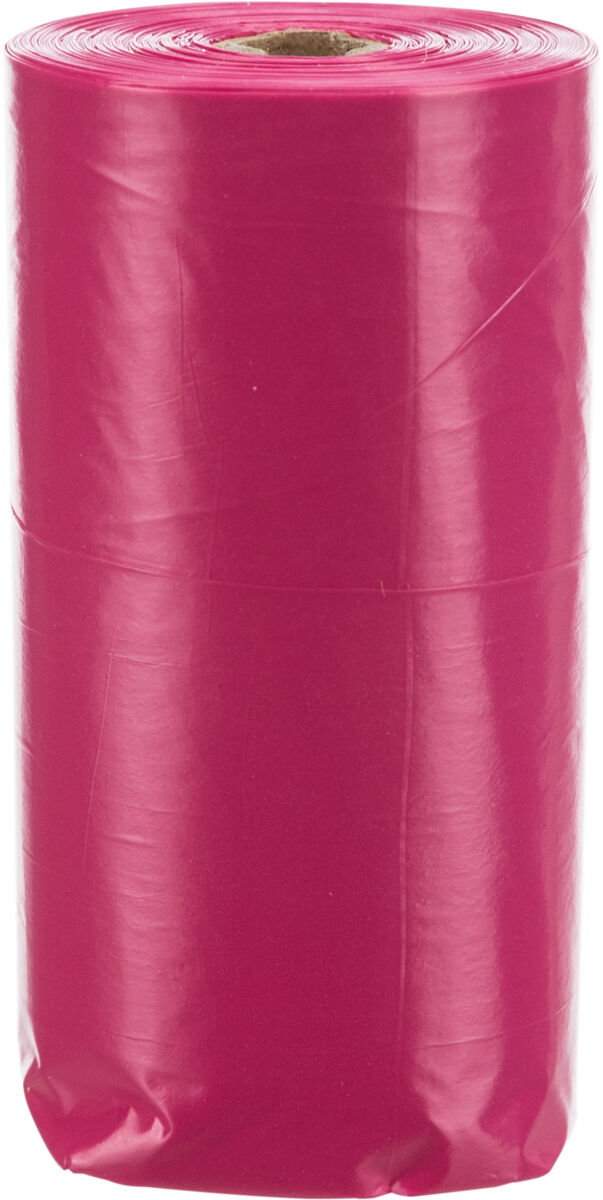 23475 Dog poop bags, rose scent, 4 rolls of 20 bags, pink