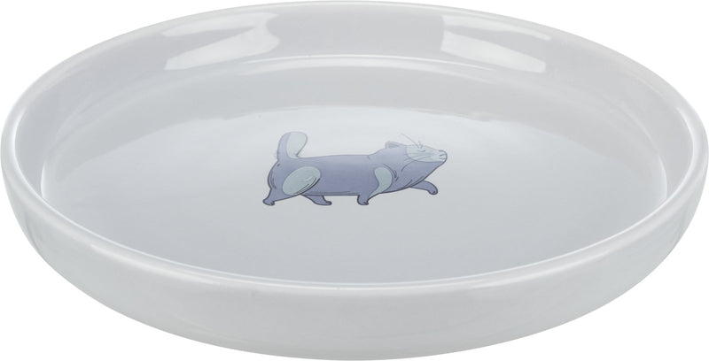 24802 Bowl, flat and wide, cat, ceramic, 0.6 l/x-Å¡Â· 23 cm, grey