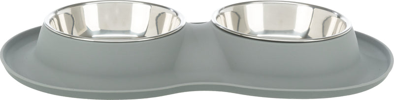 24983 Bowl set, silicone/stainless steel, 2 - 0.4 l/-Â· 16 cm/40 - 5 - 23 cm, grey