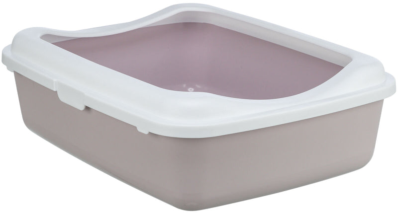 40186 Classic cat litter tray, with rim, 37 x 15 x 48 cm, light lilac/white