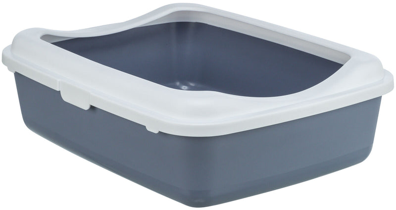 40187 Classic cat litter tray, with rim, 37 x 15 x 48 cm, purple/white