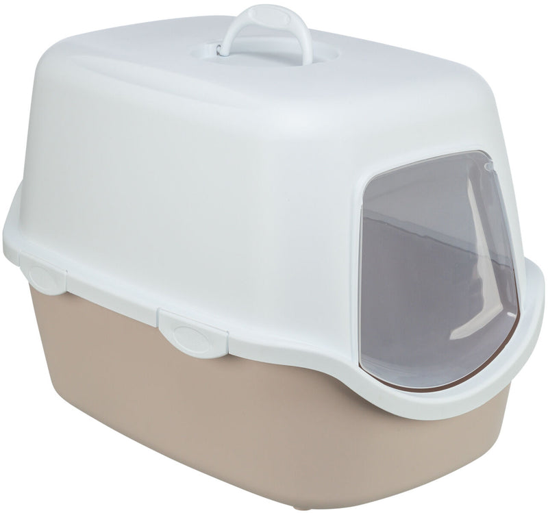 402711 Vico cat litter tray, with hood, 40 x 40 x 56 cm, blush/white