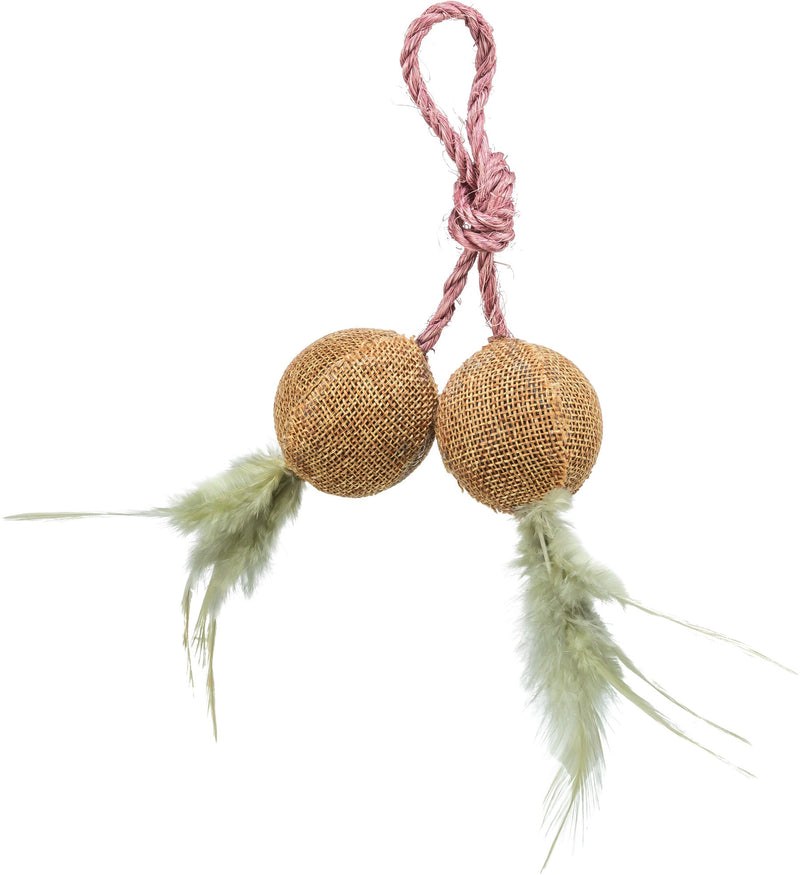 4501 2 balls on a rope, jute, diam. 4.5 cm