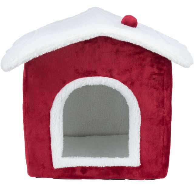 92407 Xmas Nevio cave, square, 35 Ç? 45 Ç? 38 cm, white/red