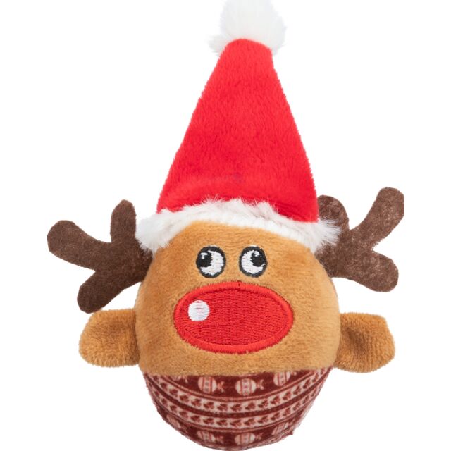 92525 Xmas reindeer, rattle ball, plush, Ç÷ 6 Ç? 12 cm