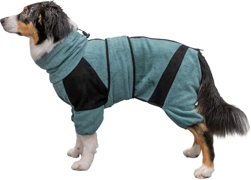 23851 Bathrobe and home overall for dogs, terry cloth, XS: 30 cm, petrol