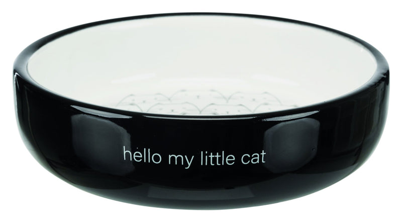 24771 Cat bowl for short-nosed breeds, ceramic, 0.3 l/diam. 15 cm, black/white