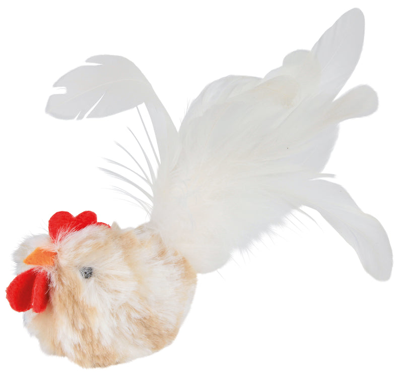 45784 Rooster with feathers, plush, 8 cm