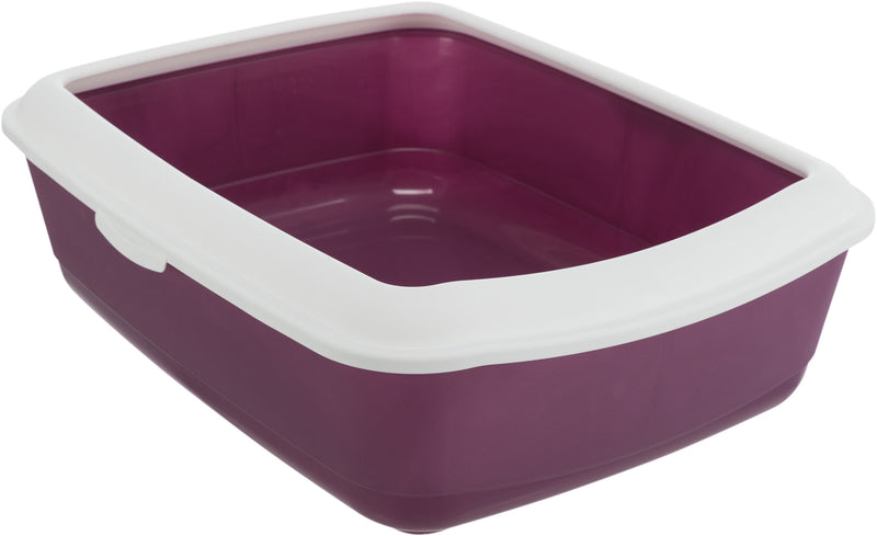 40183 Classic cat litter tray, with rim, 37 Ã‡? 15 Ã‡? 47 cm, berry/white