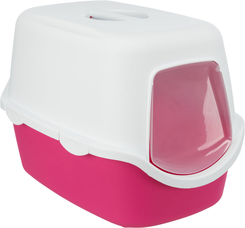 40277 Vico cat litter tray, with hood, 40 Ã‡? 40 Ã‡? 56 cm, pink/white