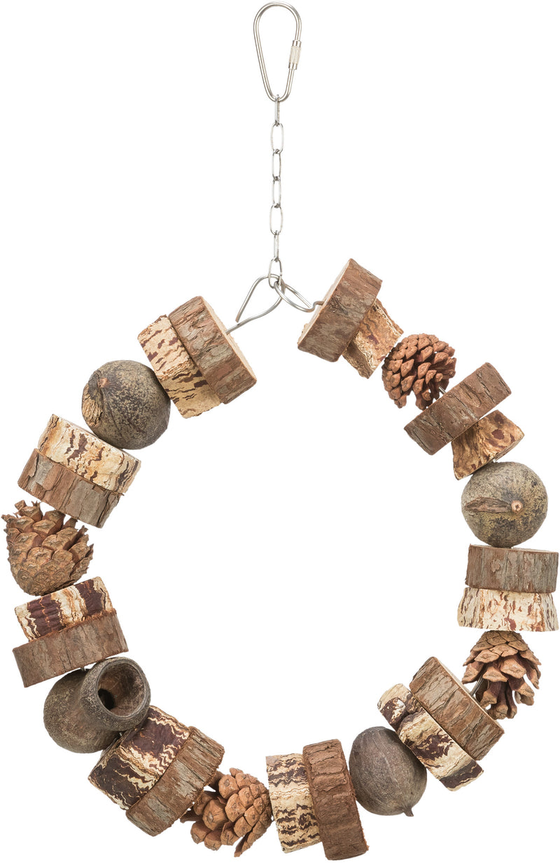 51701 Ring swing wood/pine cone,  18 cm